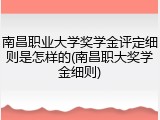 南昌职业大学奖学金评定细则是怎样的(南昌职大奖学金细则)