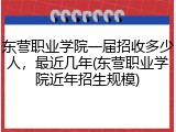 东营职业学院一届招收多少人，最近几年(东营职业学院近年招生规模)