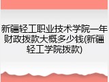 新疆轻工职业技术学院一年财政拨款大概多少钱(新疆轻工学院拨款)