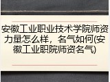 安徽工业职业技术学院师资力量怎么样，名气如何(安徽工业职院师资名气)