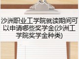 沙洲职业工学院就读期间可以申请哪些奖学金(沙洲工学院奖学金种类)