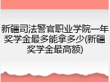 新疆司法警官职业学院一年奖学金最多能拿多少(新疆奖学金最高额)