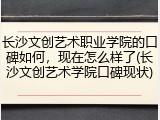 长沙文创艺术职业学院的口碑如何，现在怎么样了(长沙文创艺术学院口碑现状)