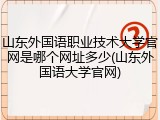 山东外国语职业技术大学官网是哪个网址多少(山东外国语大学官网)