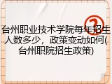 台州职业技术学院每年招生人数多少，政策变动如何(台州职院招生政策)