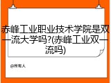 赤峰工业职业技术学院是双一流大学吗?(赤峰工业双一流吗)