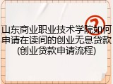 山东商业职业技术学院如何申请在读间的创业无息贷款(创业贷款申请流程)