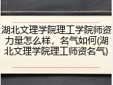 湖北文理学院理工学院师资力量怎么样，名气如何(湖北文理学院理工师资名气)