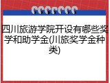四川旅游学院开设有哪些奖学和助学金(川旅奖学金种类)