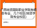 广西培贤国际职业学院有哪些专业，几个校区(培贤学院专业校区)