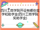 四川工商学院开设有哪些奖学和助学金(四川工商学院奖助学金)