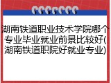 湖南铁道职业技术学院哪个专业毕业就业前景比较好(湖南铁道职院好就业专业)