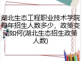湖北生态工程职业技术学院每年招生人数多少，政策变动如何(湖北生态招生政策人数)