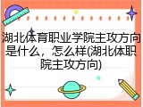 湖北体育职业学院主攻方向是什么，怎么样(湖北体职院主攻方向)