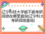 辽宁科技大学能不能考研，成绩在哪里查询(辽宁科大考研成绩查询)