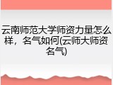 云南师范大学师资力量怎么样，名气如何(云师大师资名气)