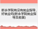 新余学院有没有就业指导，好就业吗(新余学院就业指导及前景)