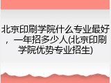 北京印刷学院什么专业最好，一年招多少人(北京印刷学院优势专业招生)
