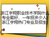 浙江宇翔职业技术学院什么专业最好，一年招多少人(浙江宇翔热门专业及招生)