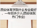 西安体育学院什么专业最好，一年招多少人(西安体院热门专业)