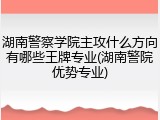 湖南警察学院主攻什么方向有哪些王牌专业(湖南警院优势专业)