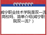 咸宁职业技术学院是双一流高校吗，简单介绍(咸宁职院双一流？)