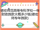德宏师范高等专科学校一年财政拨款大概多少钱(德宏师专年拨款)