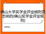 佛山大学奖学金评定细则是怎样的(佛山奖学金评定规则)