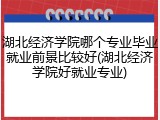 湖北经济学院哪个专业毕业就业前景比较好(湖北经济学院好就业专业)