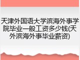 天津外国语大学滨海外事学院毕业一般工资多少钱(天外滨海外事毕业薪资)