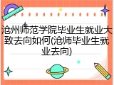 沧州师范学院毕业生就业大致去向如何(沧师毕业生就业去向)