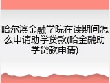 哈尔滨金融学院在读期间怎么申请助学贷款(哈金融助学贷款申请)