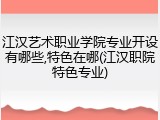 江汉艺术职业学院专业开设有哪些,特色在哪(江汉职院特色专业)