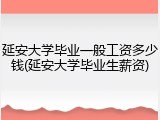 延安大学毕业一般工资多少钱(延安大学毕业生薪资)