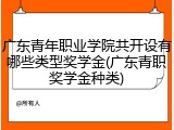 广东青年职业学院共开设有哪些类型奖学金(广东青职奖学金种类)