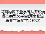 河南物流职业学院共开设有哪些类型奖学金(河南物流职业学院奖学金种类)