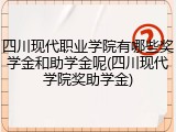 四川现代职业学院有哪些奖学金和助学金呢(四川现代学院奖助学金)