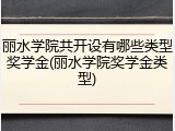 丽水学院共开设有哪些类型奖学金(丽水学院奖学金类型)