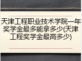 天津工程职业技术学院一年奖学金最多能拿多少(天津工程奖学金最高多少)