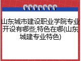 山东城市建设职业学院专业开设有哪些,特色在哪(山东城建专业特色)