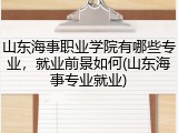 山东海事职业学院有哪些专业，就业前景如何(山东海事专业就业)