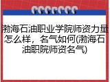 渤海石油职业学院师资力量怎么样，名气如何(渤海石油职院师资名气)