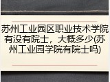 苏州工业园区职业技术学院有没有院士，大概多少(苏州工业园学院有院士吗)