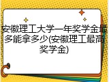 安徽理工大学一年奖学金最多能拿多少(安徽理工最高奖学金)