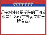 辽宁对外经贸学院的王牌专业是什么(辽宁外贸学院王牌专业)