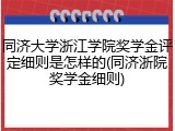 同济大学浙江学院奖学金评定细则是怎样的(同济浙院奖学金细则)