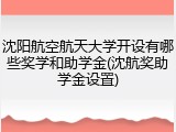 沈阳航空航天大学开设有哪些奖学和助学金(沈航奖助学金设置)