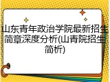 山东青年政治学院最新招生简章深度分析(山青院招生简析)