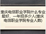 重庆电信职业学院什么专业最好，一年招多少人(重庆电信职业学院专业人数)
