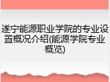 遂宁能源职业学院的专业设置概况介绍(能源学院专业概览)